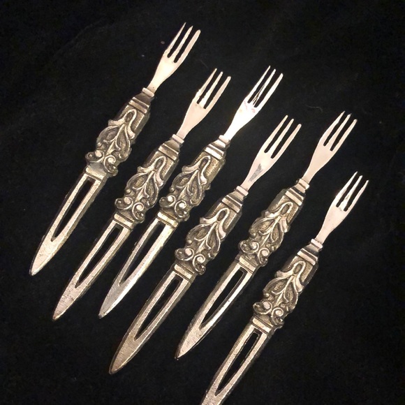 Other - SOLD-SOLD!——Vintage  6 Piece Tiny Cocktail Olive Forks—-
SOLD-SOLD-SOLD